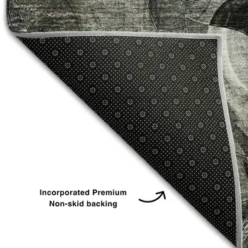 3' X 5' Gray And Ivory Floral Washable Area Rug With UV Protection