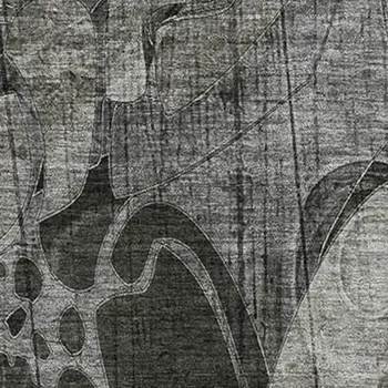 5' X 8' Gray And Ivory Floral Washable Area Rug With UV Protection