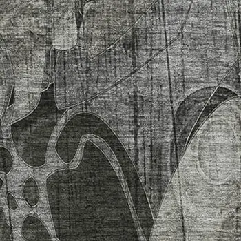 10' X 14' Gray And Ivory Floral Washable Area Rug With UV Protection