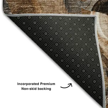 3' X 5' Rust And Gray Floral Washable Area Rug With UV Protection