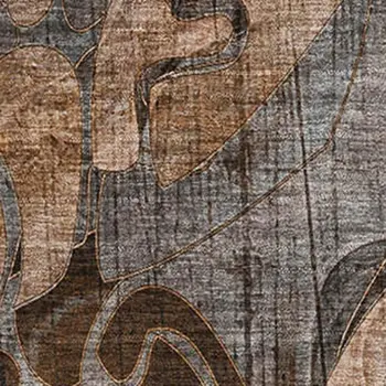 3' X 5' Rust And Gray Floral Washable Area Rug With UV Protection
