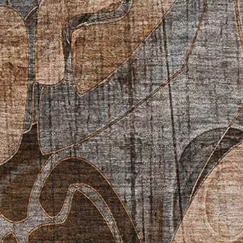 8' X 10' Rust And Gray Floral Washable Area Rug With UV Protection