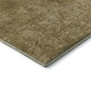 5' X 8' Beige And Ivory Abstract Washable Area Rug With UV Protection