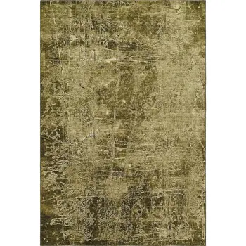 8' X 10' Brown And Ivory Abstract Washable Area Rug With UV Protection