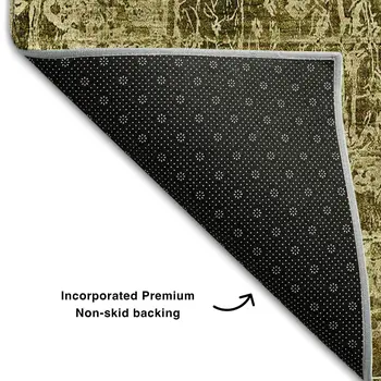 10' X 14' Brown And Ivory Abstract Washable Area Rug With UV Protection