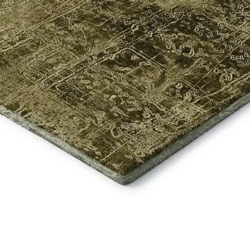 10' X 14' Brown And Ivory Abstract Washable Area Rug With UV Protection