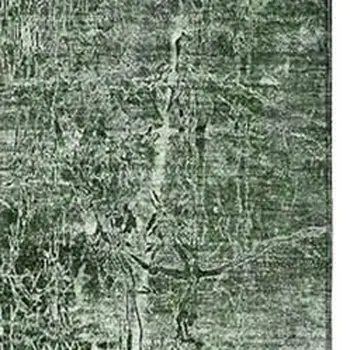 10' X 14' Emerald And Ivory Abstract Washable Area Rug With UV Protection