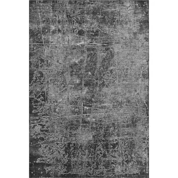 8' X 10' Gray And Ivory Abstract Washable Area Rug With UV Protection