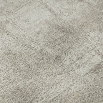 10' X 14' Ivory And Cream Abstract Washable Area Rug With UV Protection