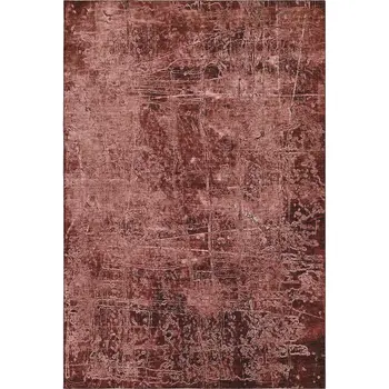 3' X 5' Merlot And Ivory Abstract Washable Area Rug With UV Protection