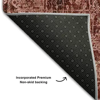 5' X 8' Merlot And Ivory Abstract Washable Area Rug With UV Protection