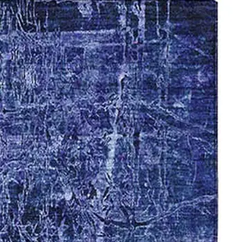 10' X 14' Navy Blue And Ivory Abstract Washable Area Rug With UV Protection