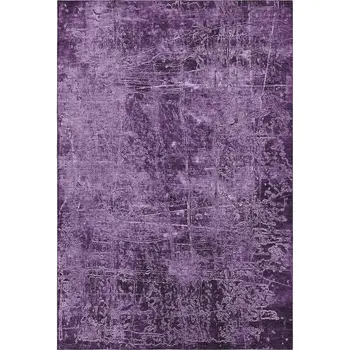 10' X 14' Purple And Ivory Abstract Washable Area Rug With UV Protection