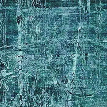 10' X 14' Teal And Ivory Abstract Washable Area Rug With UV Protection
