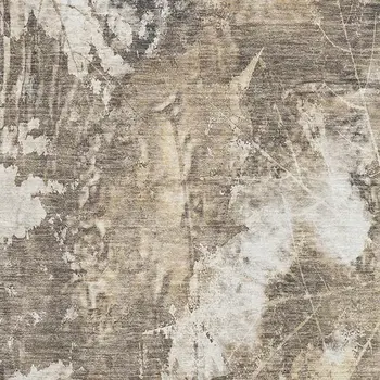 8' X 10' Beige And Ivory Floral Washable Area Rug With UV Protection