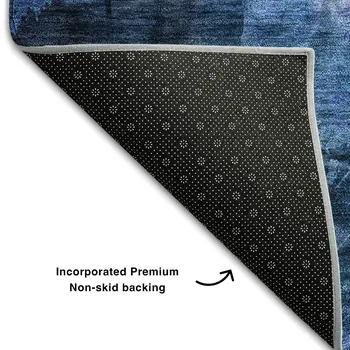 8' X 10' Navy Blue And Ivory Floral Washable Area Rug With UV Protection