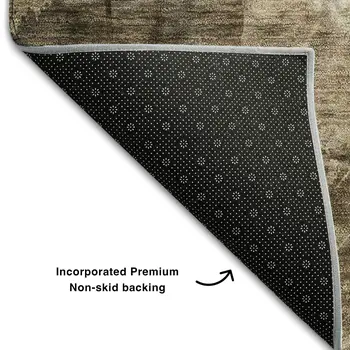 9' X 12' Taupe And Ivory Floral Washable Area Rug With UV Protection