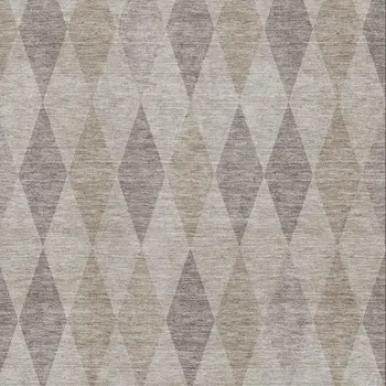 3' X 5' Beige And Gray Geometric Washable Area Rug With UV Protection