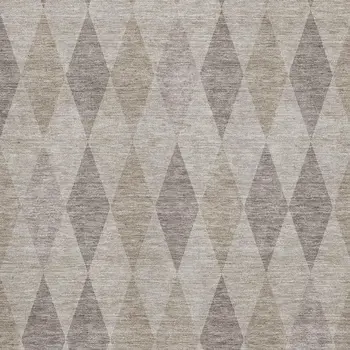 9' X 12' Beige And Gray Geometric Washable Area Rug With UV Protection