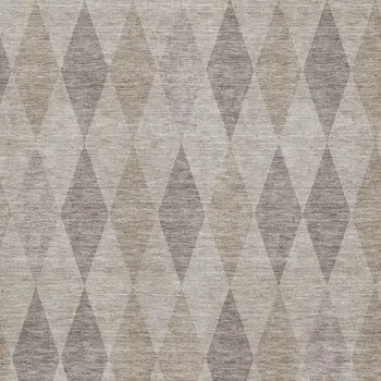 10' X 14' Beige And Gray Geometric Washable Area Rug With UV Protection
