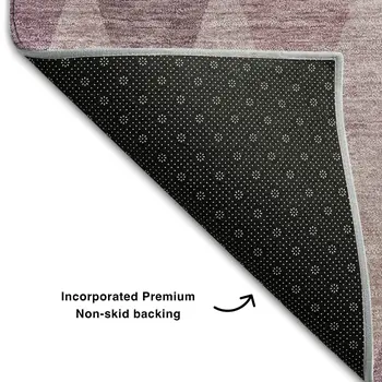 8' X 10' Blush And Purple Geometric Washable Area Rug With UV Protection