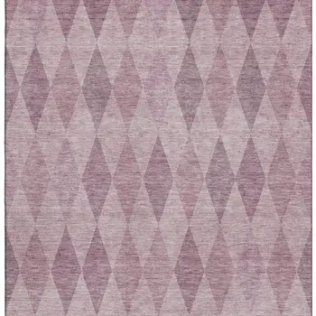 10' X 14' Blush And Purple Geometric Washable Area Rug With UV Protection