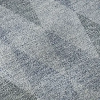 8' X 10' Denim Blue And Ivory Geometric Washable Area Rug With UV Protection