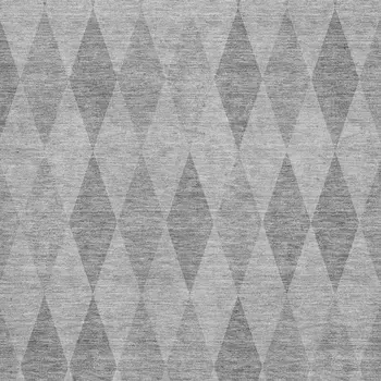 3' X 5' Gray And Ivory Geometric Washable Area Rug With UV Protection