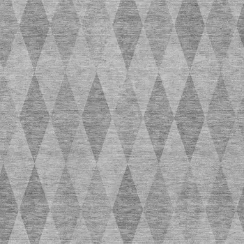 8' X 10' Gray And Ivory Geometric Washable Area Rug With UV Protection
