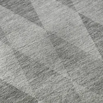 9' X 12' Gray And Ivory Geometric Washable Area Rug With UV Protection