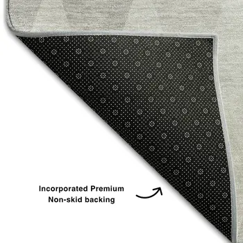 8' Ivory And Gray Geometric Washable Round Rug With UV Protection