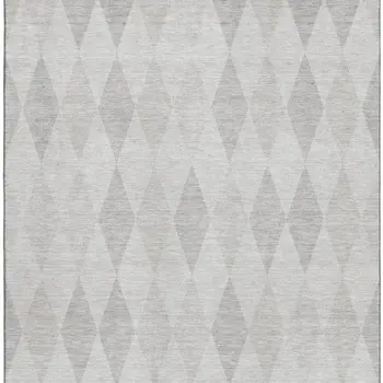 8' X 10' Ivory And Gray Geometric Washable Area Rug With UV Protection