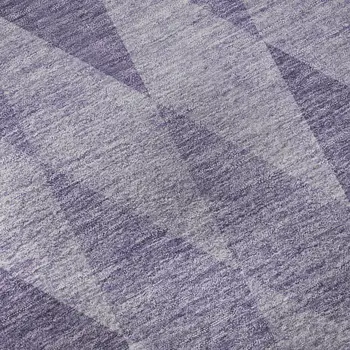 5' X 8' Purple And Ivory Geometric Washable Area Rug With UV Protection