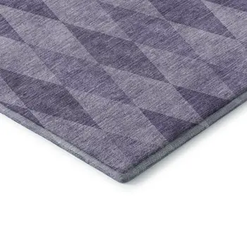 8' X 10' Purple And Ivory Geometric Washable Area Rug With UV Protection