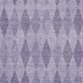 9' X 12' Purple And Ivory Geometric Washable Area Rug With UV Protection