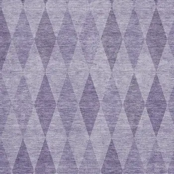 10' X 14' Purple And Ivory Geometric Washable Area Rug With UV Protection