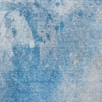 8' X 10' Blue And Gray Abstract Washable Area Rug With UV Protection