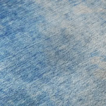 10' X 14' Blue And Gray Abstract Washable Area Rug With UV Protection