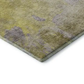 9' X 12' Gold And Gray Abstract Washable Area Rug With UV Protection
