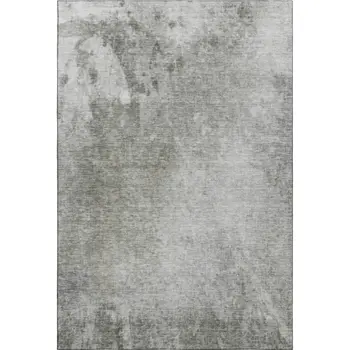 10' X 14' Gray And Ivory Abstract Washable Area Rug With UV Protection