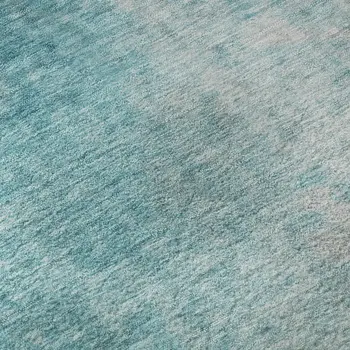 9' X 12' Teal And Gray Abstract Washable Area Rug With UV Protection