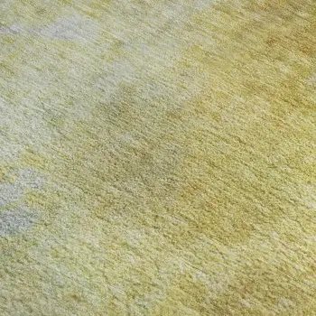 3' X 5' Wheat And Purple Abstract Washable Area Rug With UV Protection
