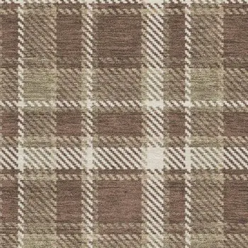 3' X 5' Chocolate And Ivory Plaid Washable Area Rug With UV Protection