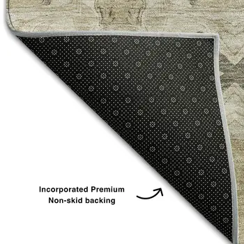 9' X 12' Beige Gray And Ivory Floral Medallion Washable Area Rug With UV Protection
