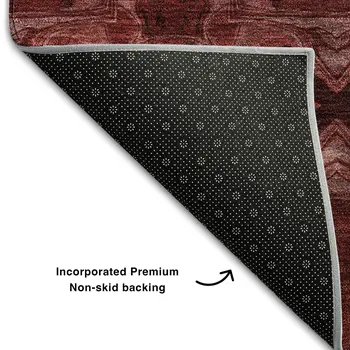 3' X 5' Burgundy Red And Gray Floral Medallion Washable Area Rug With UV Protection