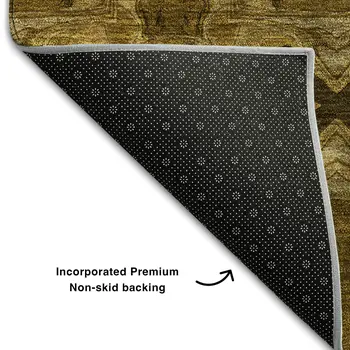3' X 5' Chocolate And Gold Floral Medallion Washable Area Rug With UV Protection