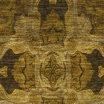 3' X 5' Chocolate And Gold Floral Medallion Washable Area Rug With UV Protection