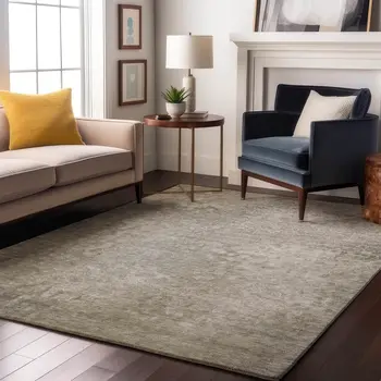 9' X 12' Beige And Ivory Abstract Washable Area Rug With UV Protection