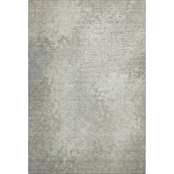 9' X 12' Beige And Ivory Abstract Washable Area Rug With UV Protection