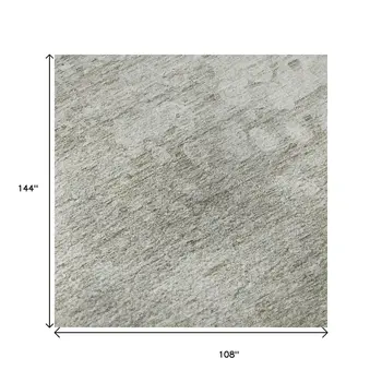 9' X 12' Beige And Ivory Abstract Washable Area Rug With UV Protection
